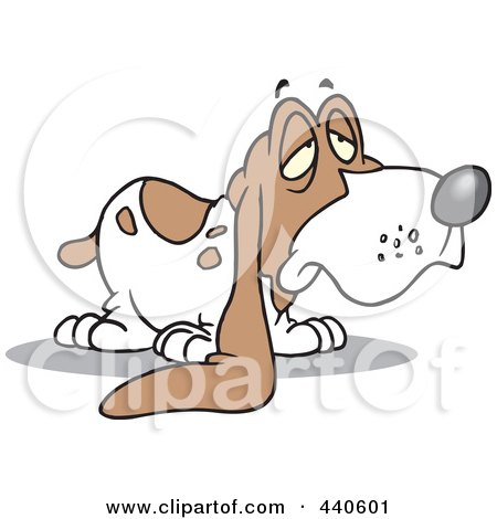 Royalty-Free (RF) Clip Art Illustration of a Cartoon Droopy Eared Basset Hound by toonaday