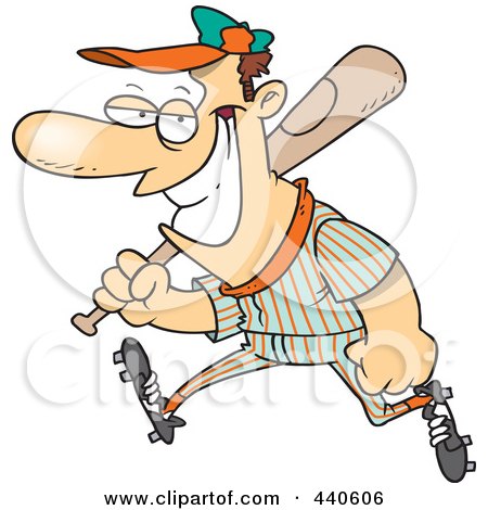 Royalty-Free (RF) Clip Art Illustration of a Cartoon Grinning Baseball Player by toonaday