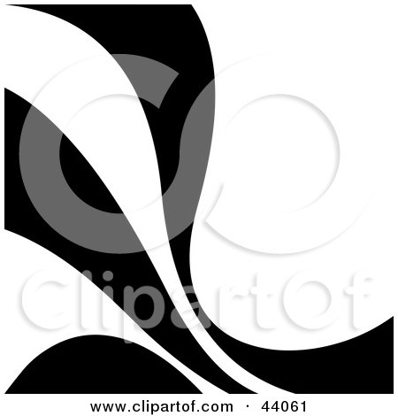 Clipart Illustration of a Background Of Black Waves On White by Arena Creative