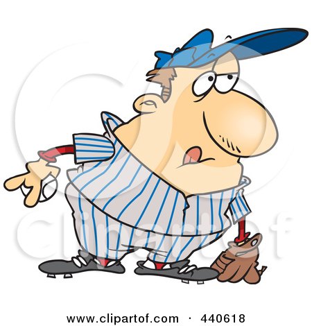 Royalty-Free (RF) Clip Art Illustration of a Cartoon Chubby Baseball Player by toonaday