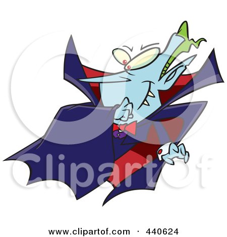 Royalty-Free (RF) Clip Art Illustration of a Cartoon Batty Vampire by toonaday