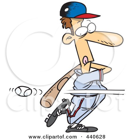 Royalty-Free (RF) Clip Art Illustration of a Cartoon Baseball Batter Striking Out by toonaday