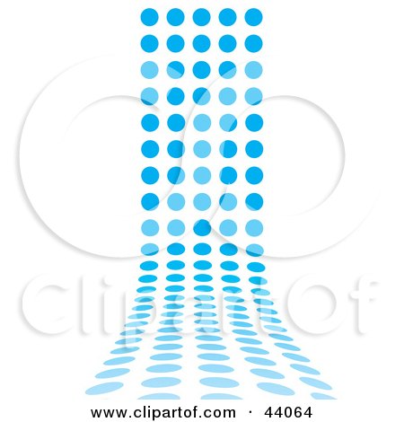 Clipart Illustration of a Wave Of Blue Dots Flowing Forward by Arena Creative
