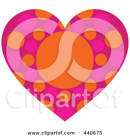 Royalty-Free (RF) Clip Art Illustration of a Pink Dotted Heart by Pushkin