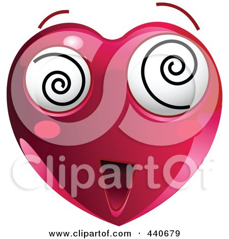 Royalty-Free (RF) Clip Art Illustration of an Excited Red Heart Character by Pushkin