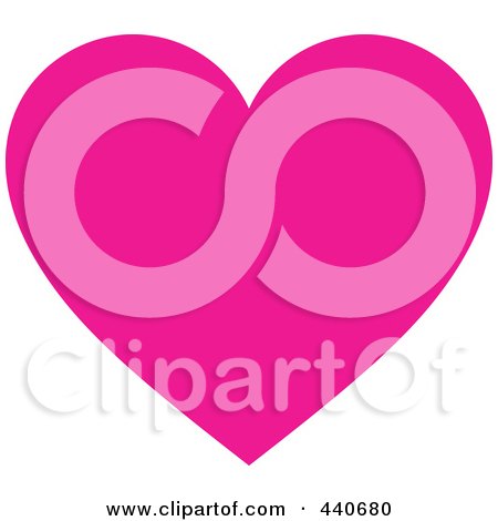 Royalty-Free (RF) Clip Art Illustration of a Solid Pink Heart by Pushkin