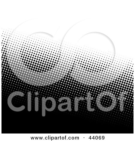 Clipart Illustration of a Halftone Black And Gray Dotted Background by Arena Creative