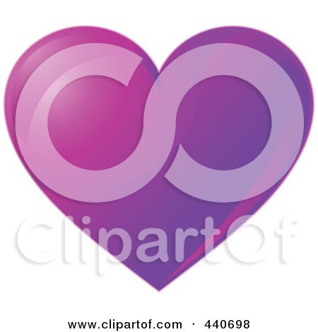 Royalty-Free (RF) Clip Art Illustration of a Shiny Purple Valentine Heart by Pushkin