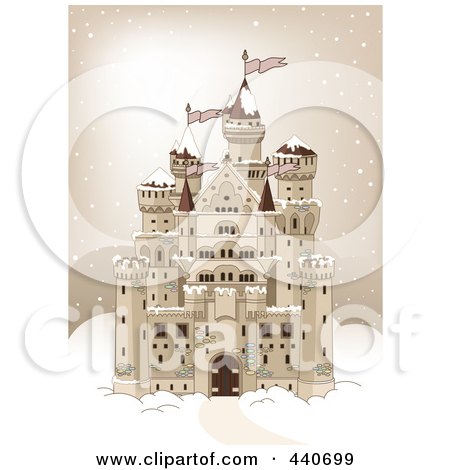 Royalty-Free (RF) Clip Art Illustration of a Big Castle In The Snow by Pushkin