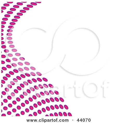 Clipart Illustration of a Wave Of Pink Dots Framing A White Background by Arena Creative