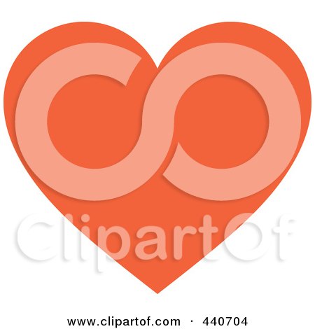 Royalty-Free (RF) Clip Art Illustration of a Solid Orange Heart by Pushkin