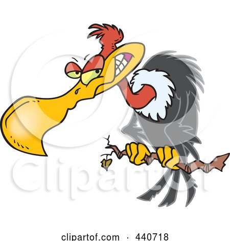 Royalty-Free (RF) Clip Art Illustration of a Cartoon Grinning Buzzard by toonaday
