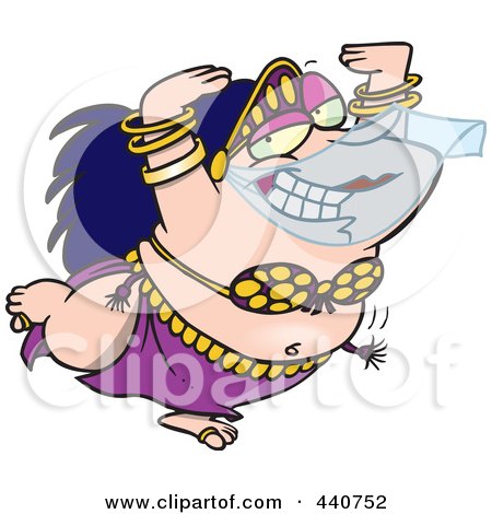 Royalty-Free (RF) Clip Art Illustration of a Cartoon Chubby Belly Dancer by toonaday