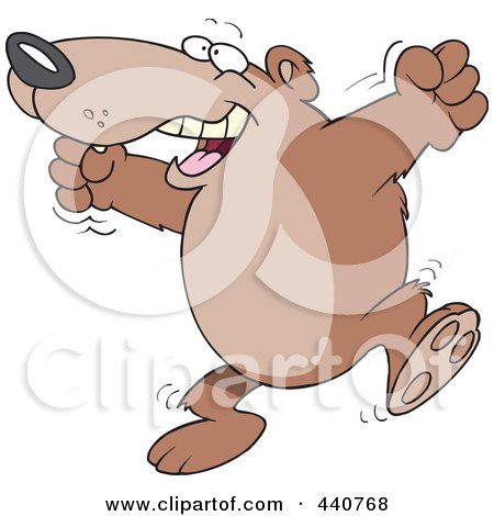 Royalty-Free (RF) Clip Art Illustration of a Cartoon Bear Celebrating by toonaday