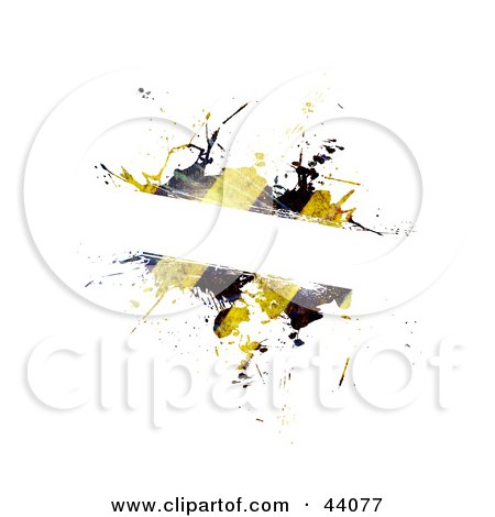 Clipart Illustration of a Grungy Hazard Stripe Text Box On White by Arena Creative