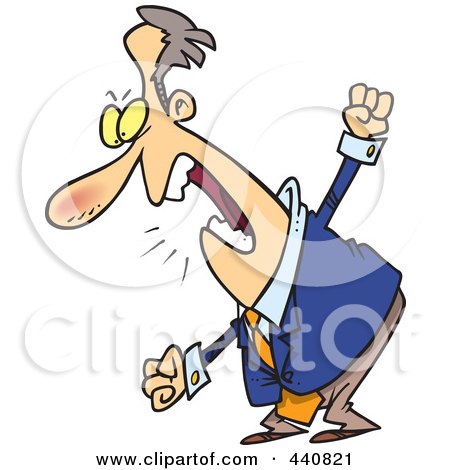 Royalty-Free (RF) Clip Art Illustration of a Cartoon Mad Businessman by toonaday