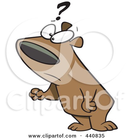 Royalty-Free (RF) Clip Art Illustration of a Cartoon Bear With A Question by toonaday