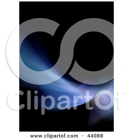 Clipart Illustration of a Blue Fractal Wave On Black by Arena Creative