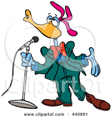 Royalty-Free (RF) Clip Art Illustration of a Cartoon Singing Bird by toonaday
