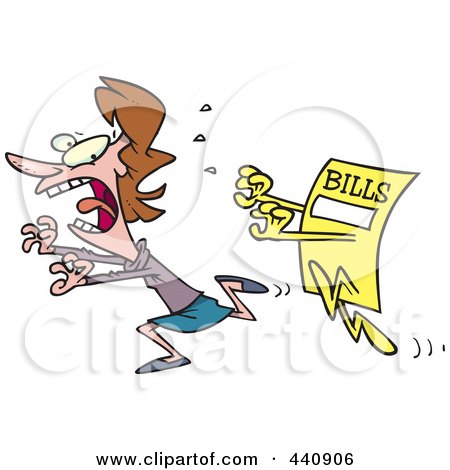 Royalty-Free (RF) Clip Art Illustration of a Cartoon Bill Chasing A Woman by toonaday