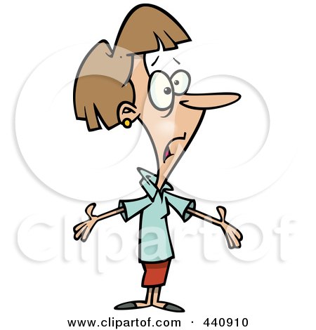 Royalty-Free (RF) Clip Art Illustration of a Cartoon Bewildered Female Employee by toonaday