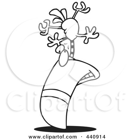 Royalty-Free (RF) Clip Art Illustration of a Cartoon Black And White Outline Design Of A Big Billed Toucan by toonaday