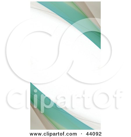 Clipart Illustration of a Beige And Green Fractal Border With White Text Space by Arena Creative
