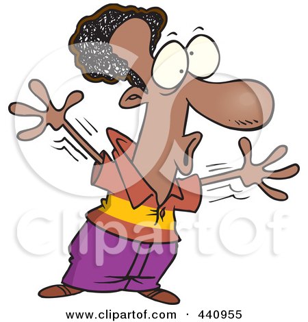 Royalty-Free (RF) Clip Art Illustration of a Cartoon Black Man Being Scary by toonaday