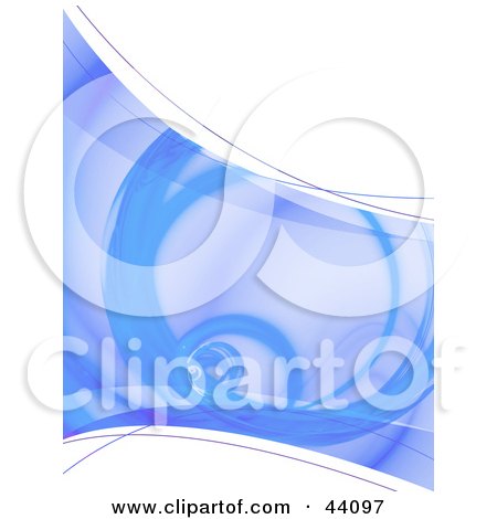 Clipart Illustration of a Spiraling Blue Fractal Background With White Space by Arena Creative