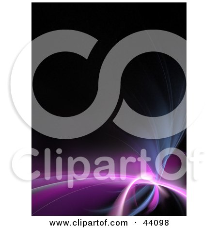 Clipart Illustration of a Wave Fractal Of Purple And Blue On Black by Arena Creative