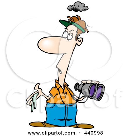 Royalty-Free (RF) Clip Art Illustration of a Cartoon Man With Bird Poop In His Hand by toonaday