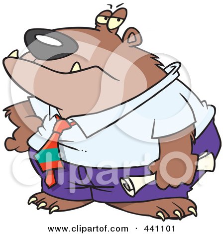 Royalty-Free (RF) Clip Art Illustration of a Cartoon Business Bear by toonaday