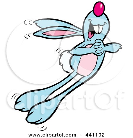 Royalty-Free (RF) Clip Art Illustration of a Cartoon Joyful Bouncing Bunny by toonaday