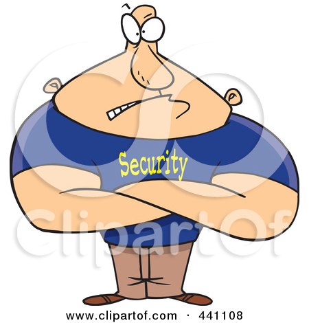 Royalty-Free (RF) Clip Art Illustration of a Cartoon Strong Bouncer by toonaday