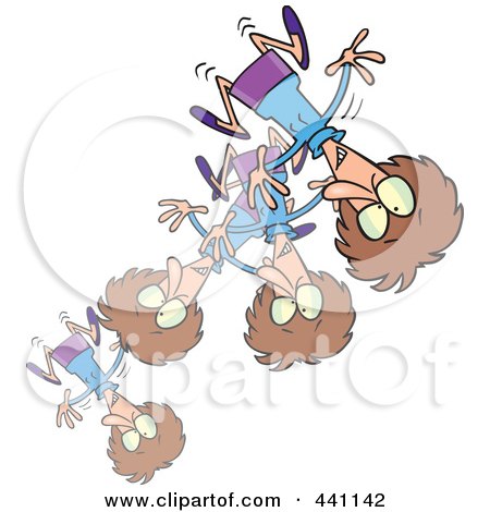 Royalty-Free (RF) Clip Art Illustration of a Cartoon Bouncing Woman by toonaday