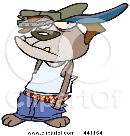 Royalty-Free (RF) Clip Art Illustration of a Cartoon Boxer Dog Wearing A Hat by toonaday