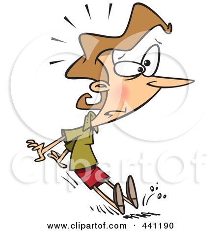 Royalty-Free (RF) Clip Art Illustration of a Cartoon Businesswoman Braking With Her Feet by toonaday