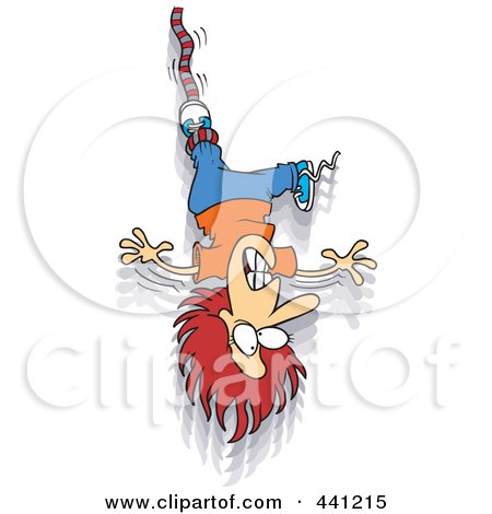 Royalty-Free (RF) Clip Art Illustration of a Cartoon Female Bungee Jumper by toonaday