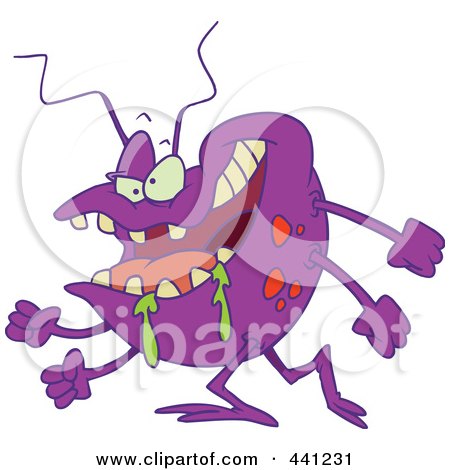 Royalty-Free (RF) Clip Art Illustration of a Cartoon Drooling Bug by toonaday