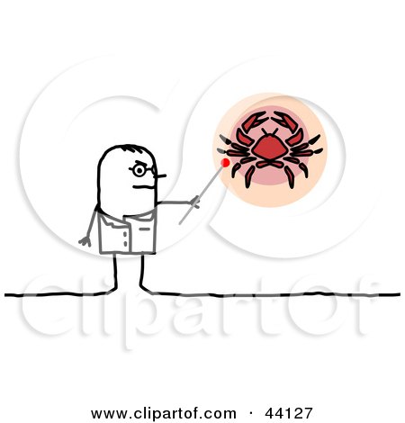Clipart Illustration of a Stick Doctor Discussing Herpes by NL shop