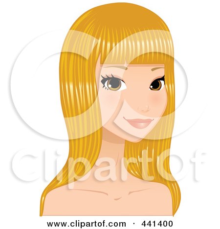 Royalty-Free (RF) Clip Art Illustration of a Beautiful Young Woman With Long Blond Hair - 3 by Melisende Vector