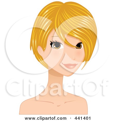 Royalty-Free (RF) Clip Art Illustration of a Beautiful Young Woman With Short Blond Hair - 1 by Melisende Vector