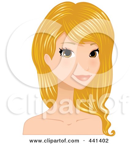 Royalty-Free (RF) Clip Art Illustration of a Beautiful Young Woman With Long Blond Hair - 1 by Melisende Vector