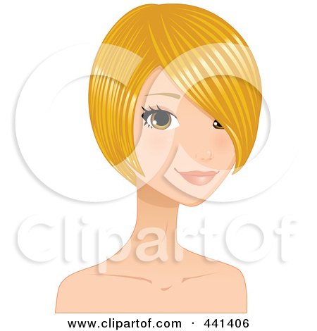 Royalty-Free (RF) Clip Art Illustration of a Beautiful Young Woman With Short Blond Hair - 3 by Melisende Vector