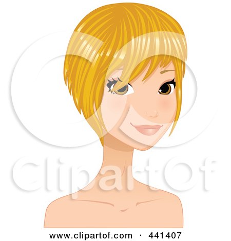 Royalty-Free (RF) Clip Art Illustration of a Beautiful Young Woman With Short Blond Hair - 2 by Melisende Vector