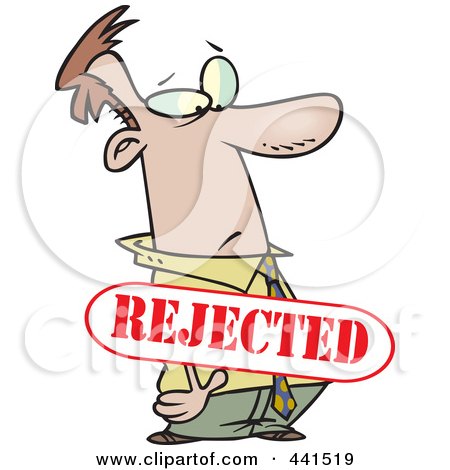 Royalty-Free (RF) Clip Art Illustration of a Cartoon Rejected Businessman by toonaday