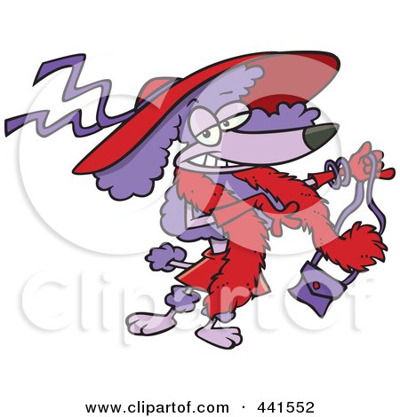 Royalty-Free (RF) Clip Art Illustration of a Cartoon Stylish Poodle Wearing A Hat by toonaday