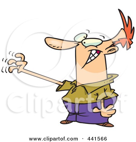 Royalty-Free (RF) Clip Art Illustration of a Cartoon Man Reaching by toonaday