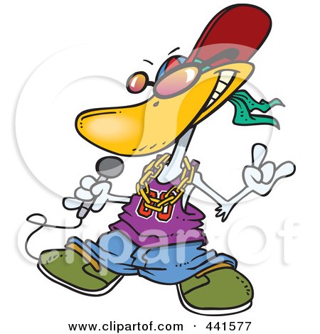 Royalty-Free (RF) Clip Art Illustration of a Cartoon Duck Rapper by toonaday