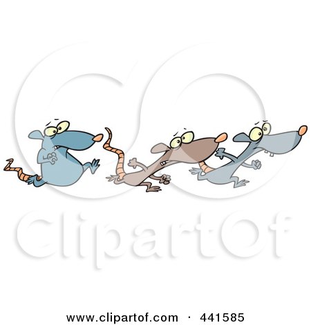 Royalty-Free (RF) Clip Art Illustration of Cartoon Rats Racing by toonaday